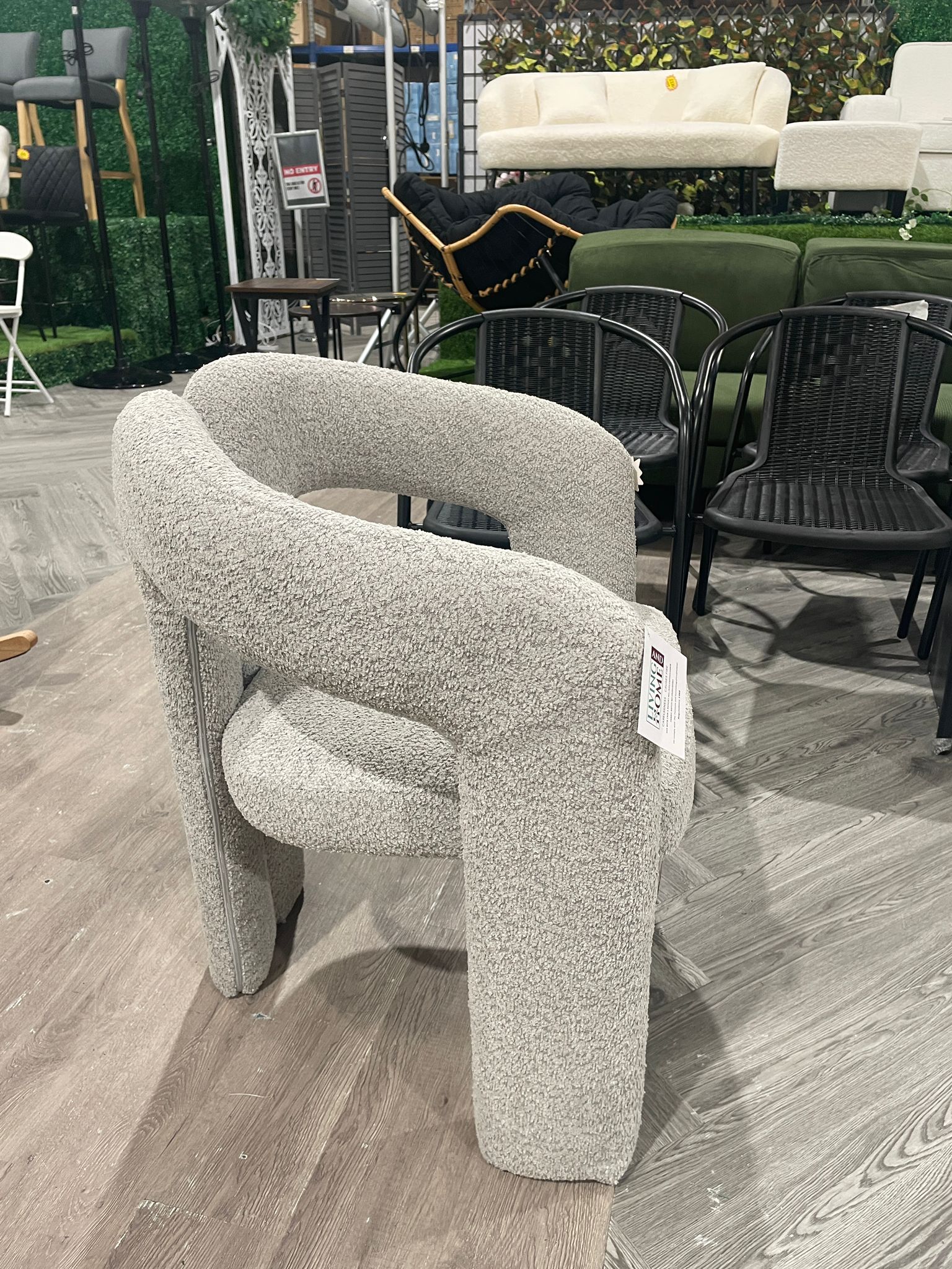 Plush Upholstered Angel Armchair Grey