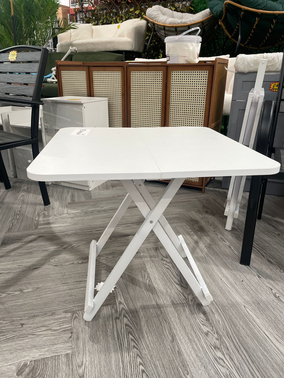 Foldable Square Dining Table White