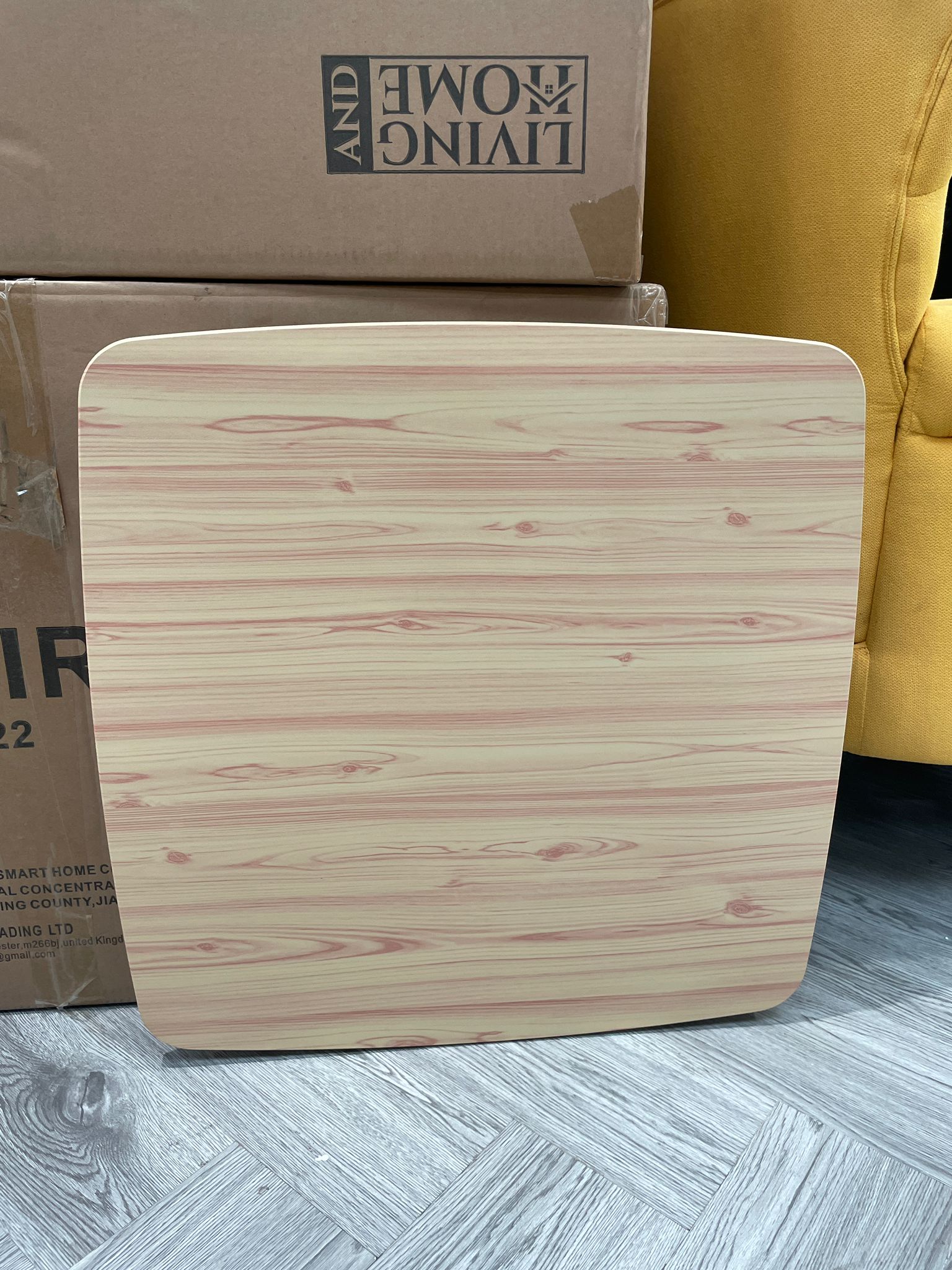 Square Wooden Foldable Coffee Table Natural 60cm W