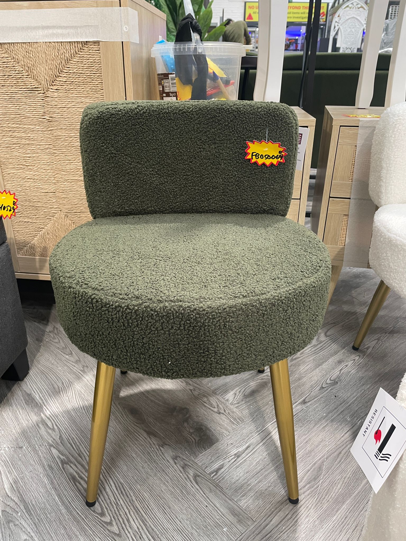 metal dressing table stool Wudkey Gray Alloy Steel 17.7 in. Tall Makeup Vanity Stoo with Metal X-Legs, Breathable and Soft Boucle Fabric Saddle Seat YQ7M58_4