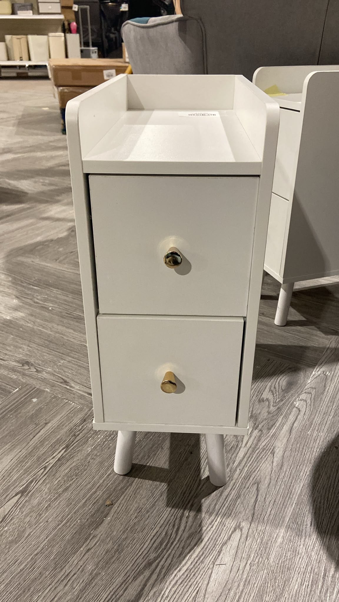 Modern MDF Bedside Table with 2 Drawers White