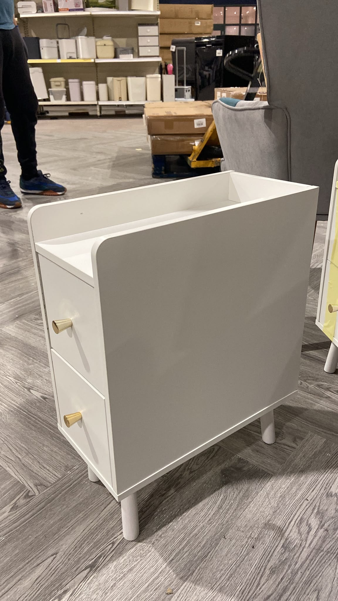 Modern MDF Bedside Table with 2 Drawers White