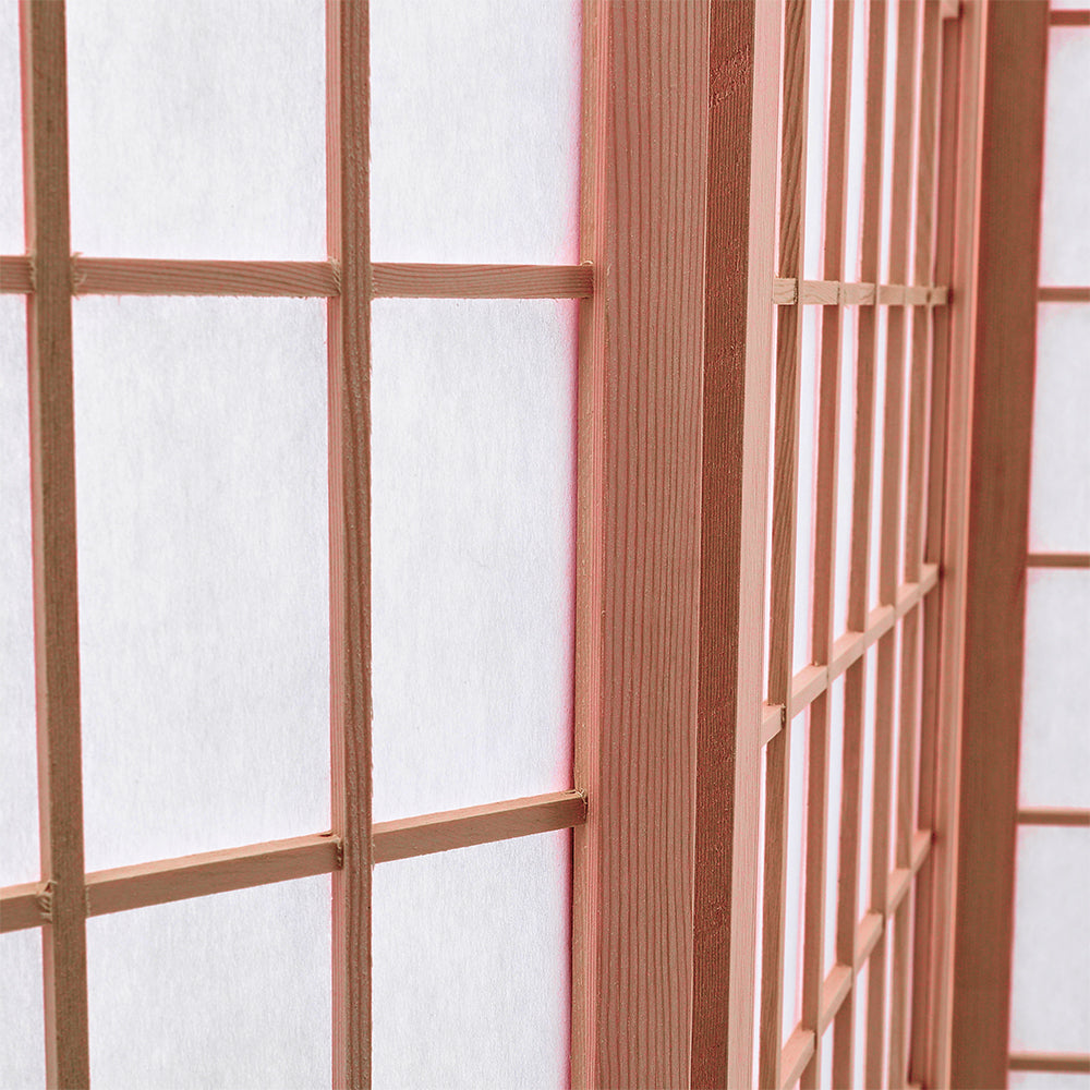 4-Panel Solid Wood Folding Room Divider Screen Coffee