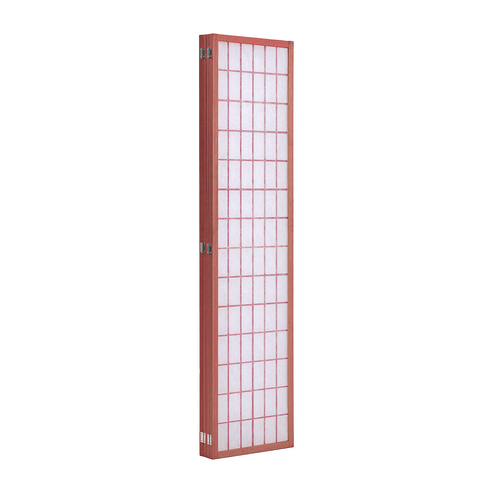 4-Panel Solid Wood Folding Room Divider Screen Coffee