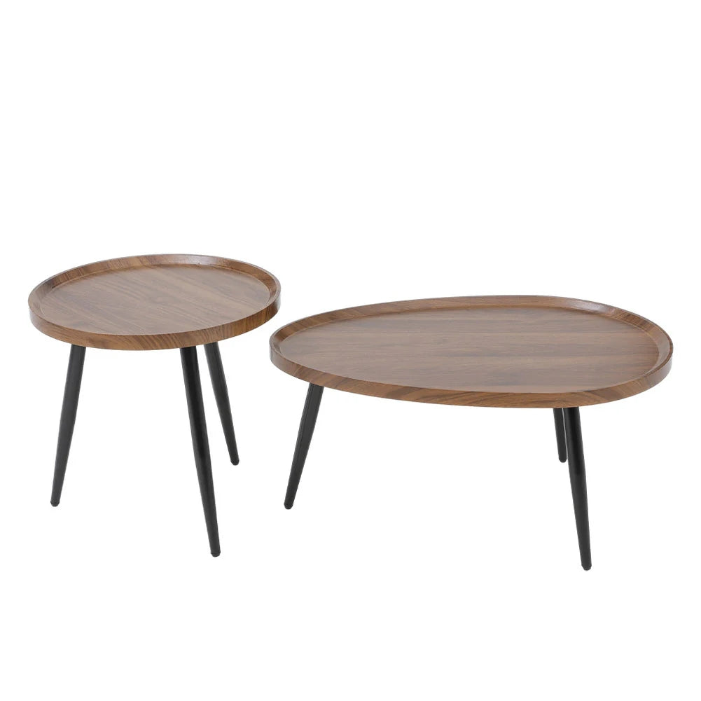 New Brown Wood Grain Nesting Coffee Tables