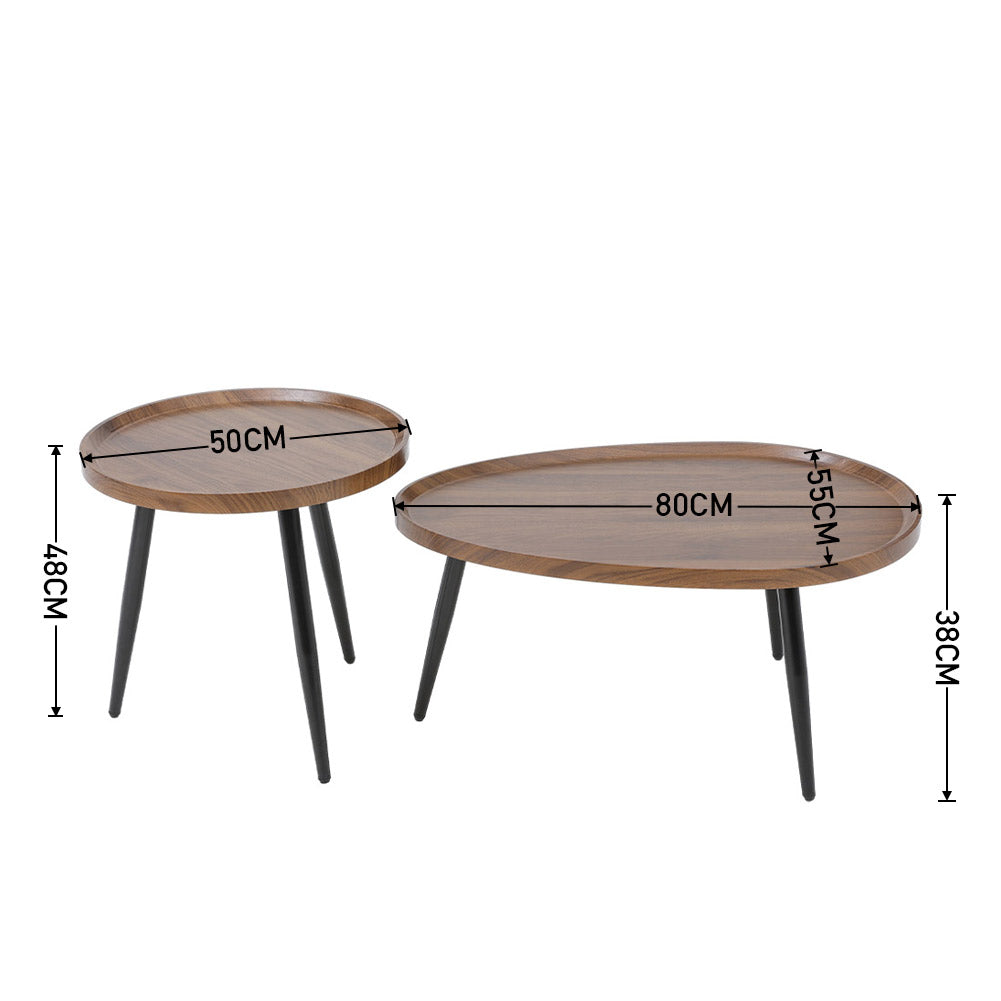 New Brown Wood Grain Nesting Coffee Tables