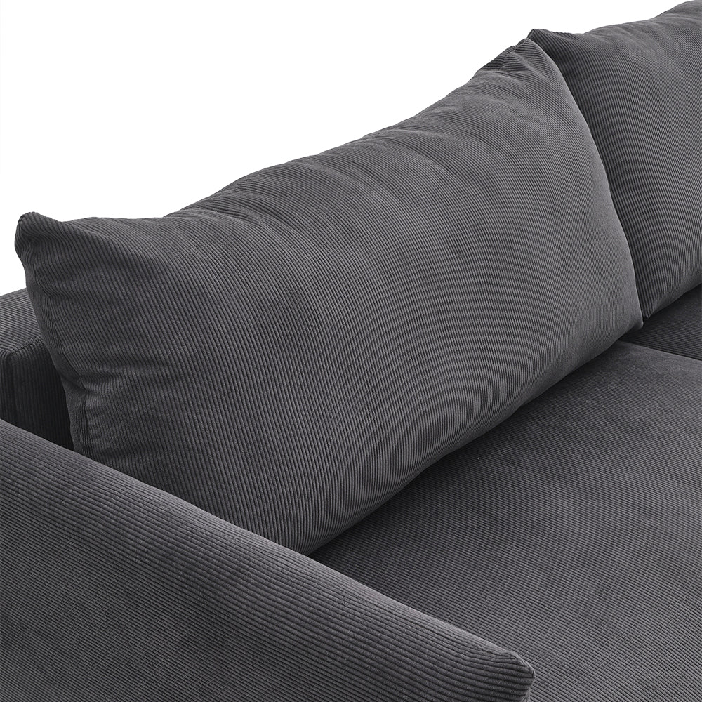 New Grey 3-Seater Sleeper Sofa Bed