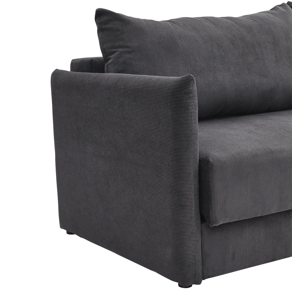 New Grey 3-Seater Sleeper Sofa Bed