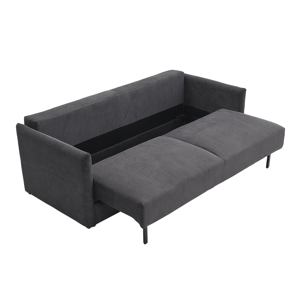 New Grey 3-Seater Sleeper Sofa Bed