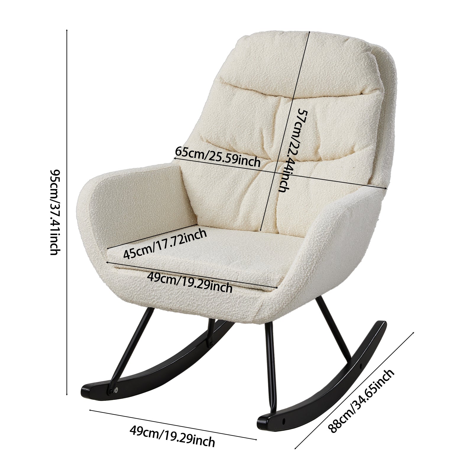 New Teddy Fleece Upholstered Rocking Chair