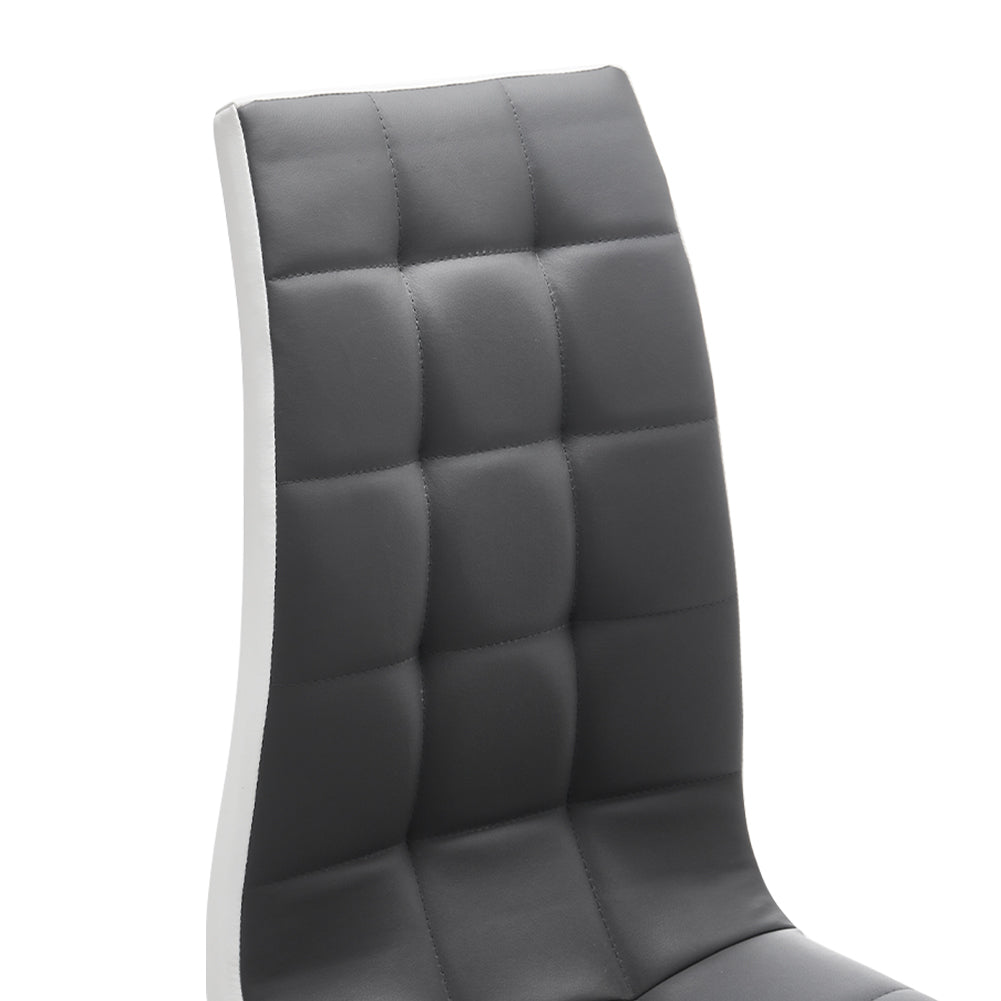 New Grey Faux Leather Dining Chair with Metal Legs 1PC