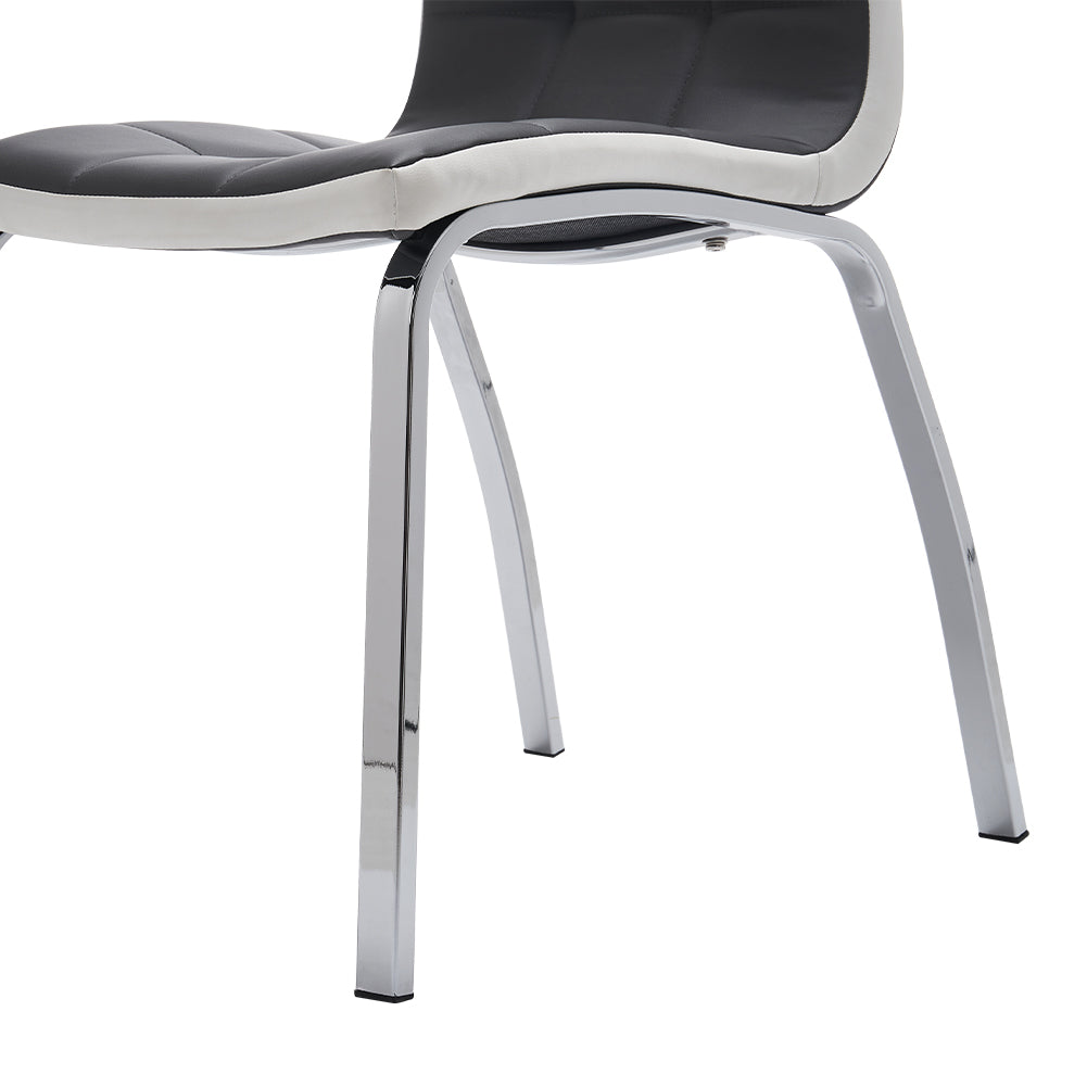 New Grey Faux Leather Dining Chair with Metal Legs 1PC