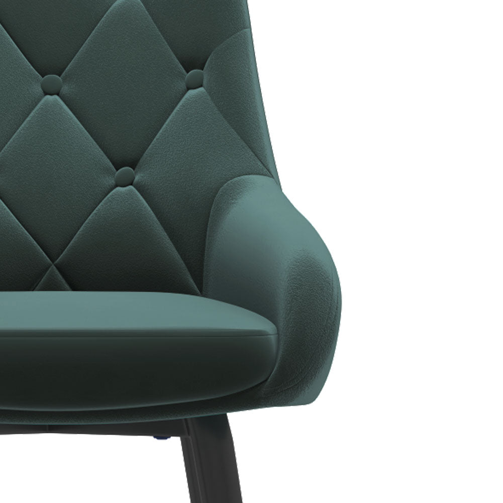 New Velvet Metal Legs Button Upholstered Dining Chair 1PC
