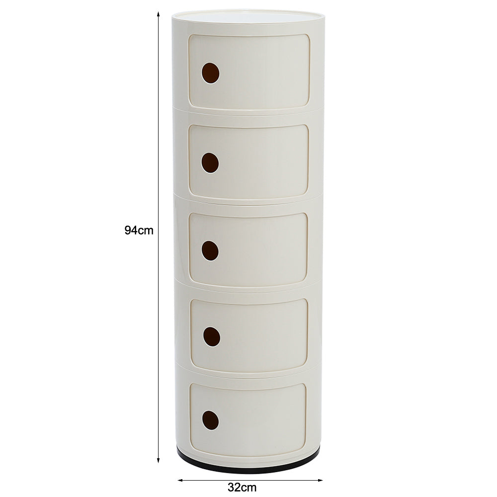 New Cylindrical Multi-Tiered Plastic Storage Drawer Unit