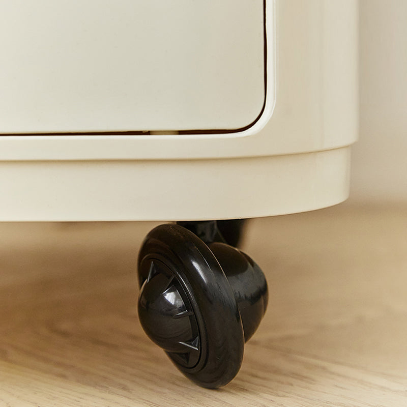 New Square 2 Tier Plastic Storage Drawer Unit with Wheels Cream White