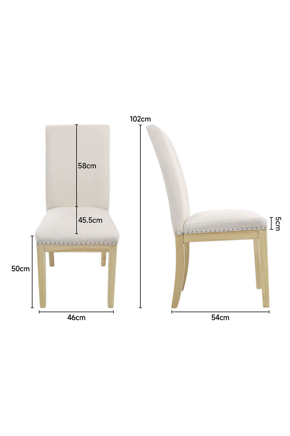 New Modern Upholstered Dining Chair Beige 1PC