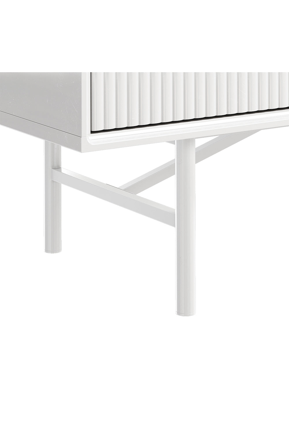 New White Wavy Grain Striped Wooden TV Stand