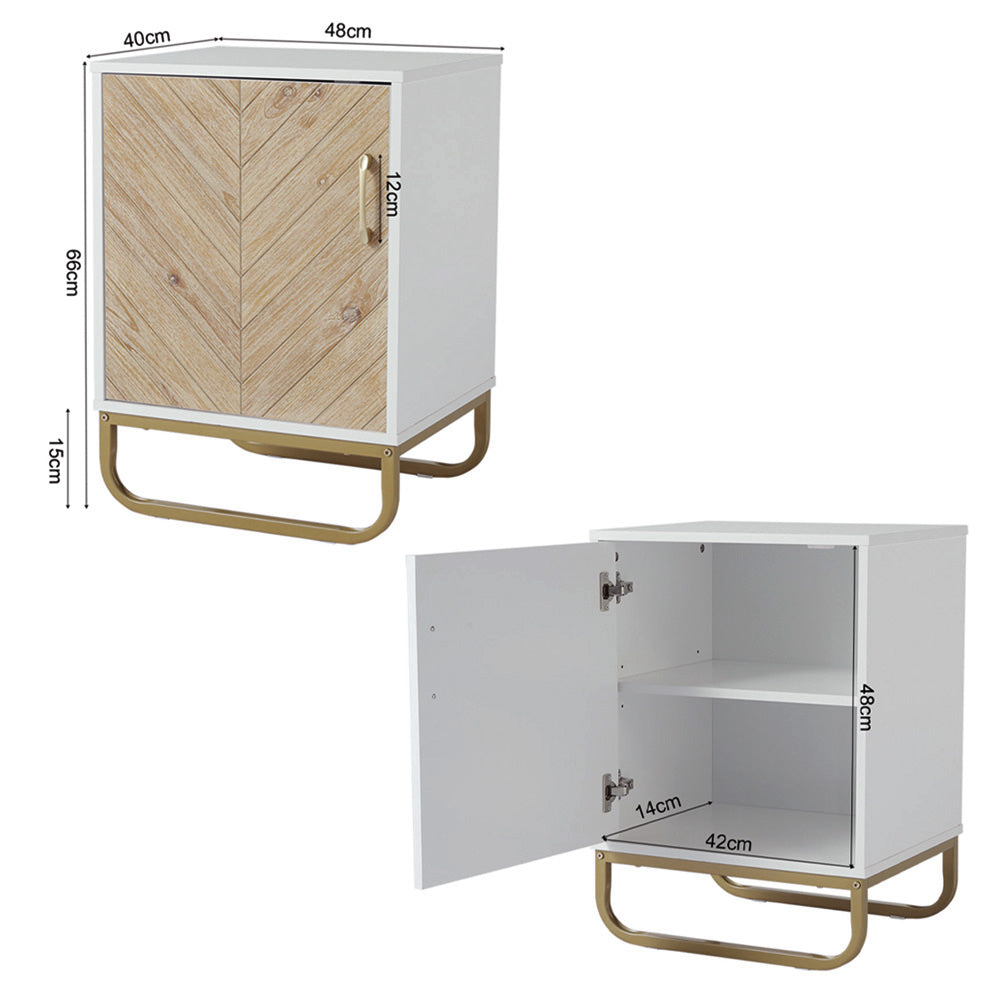 New Wooden Doors Storage Nightstand Bedside Table