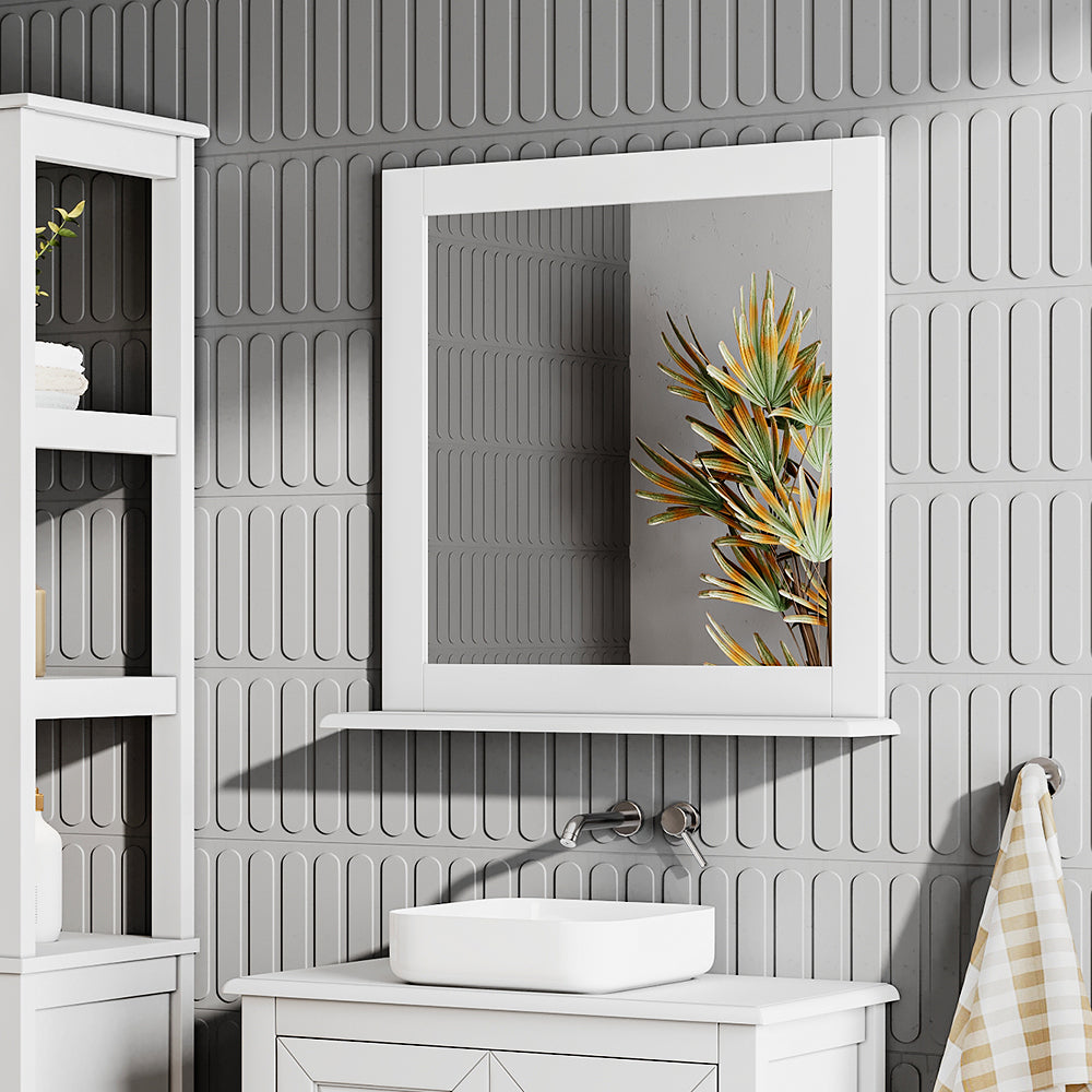 New Raised Doors Bathroom Mirror with Shelf