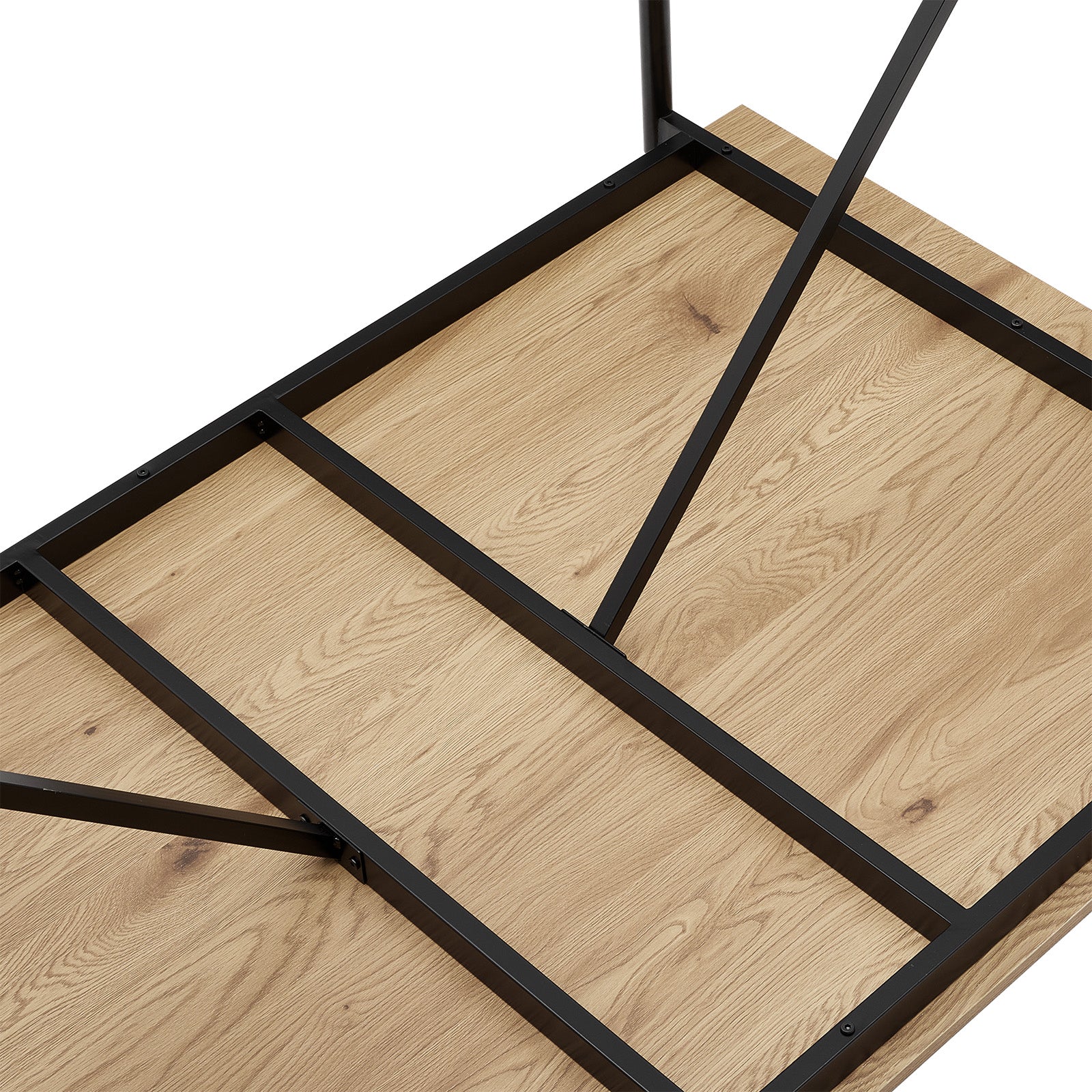 New Black Woven Wicker Wooden Dining Table