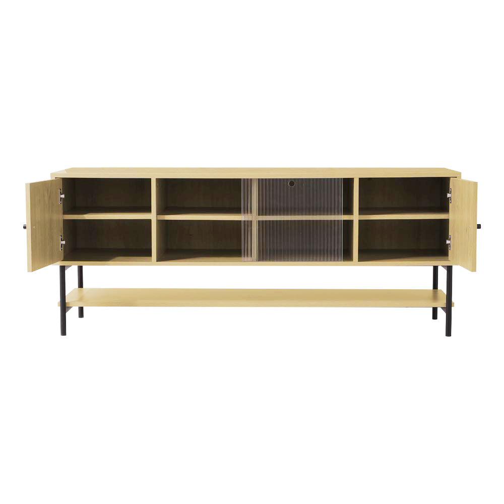 Wood Grain TV Stand Cabinet with Storage