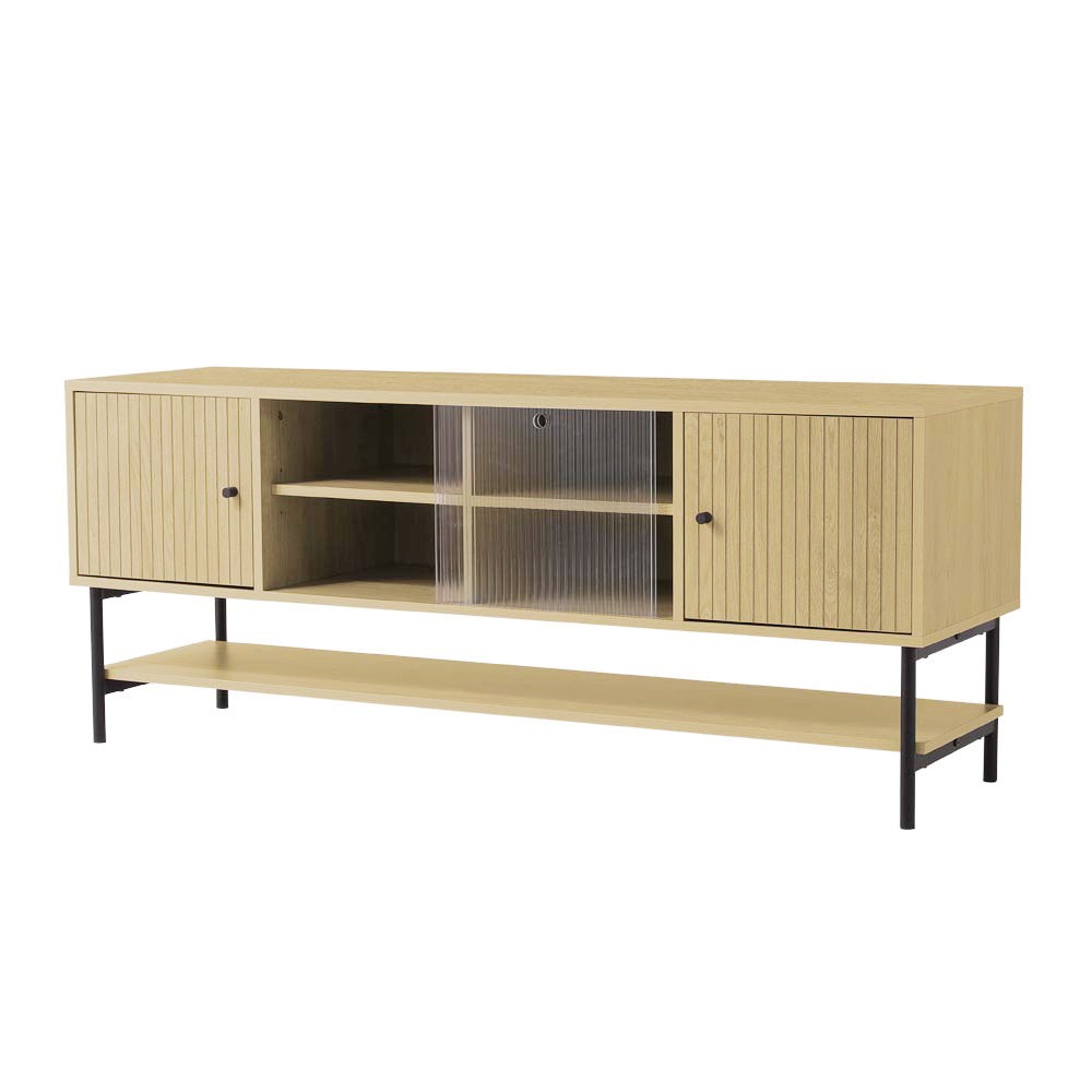 Wood Grain TV Stand Cabinet with Storage