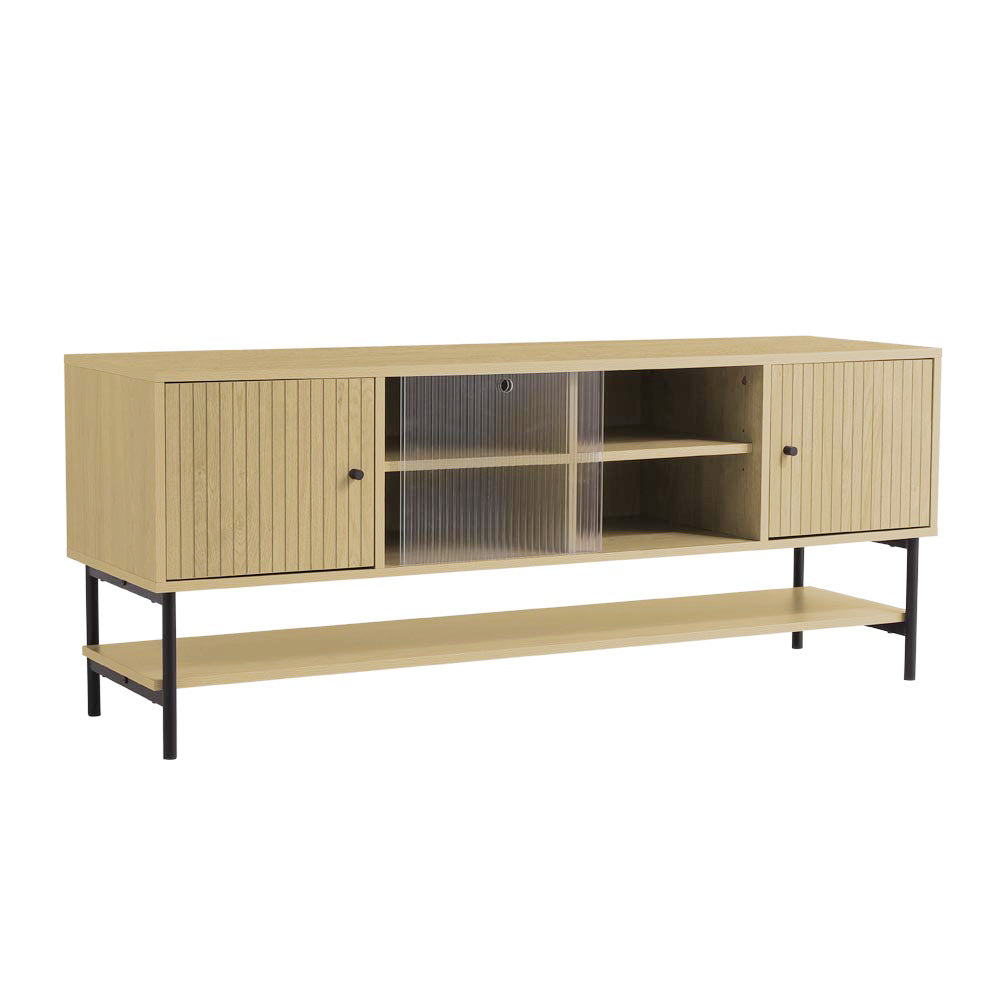 Wood Grain TV Stand Cabinet with Storage