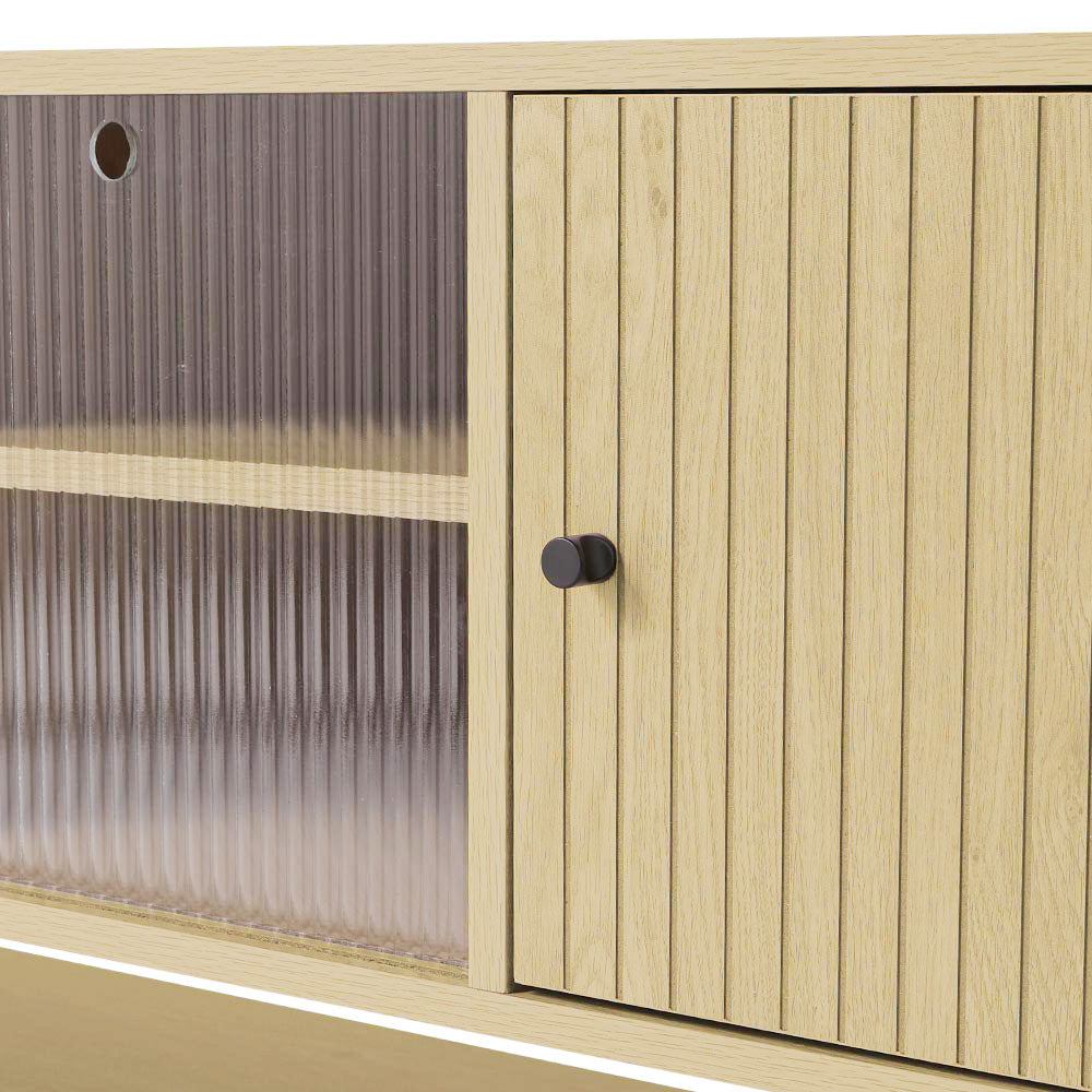 Wood Grain TV Stand Cabinet with Storage