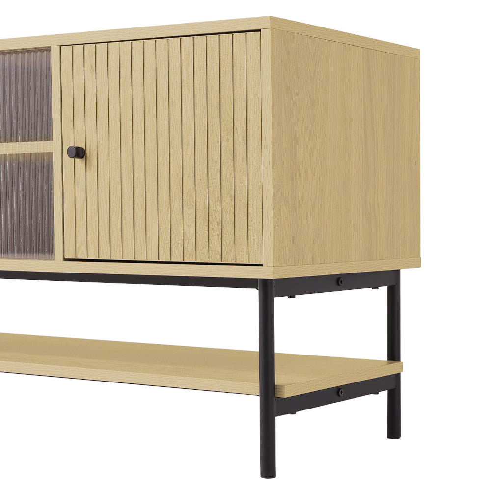 Wood Grain TV Stand Cabinet with Storage