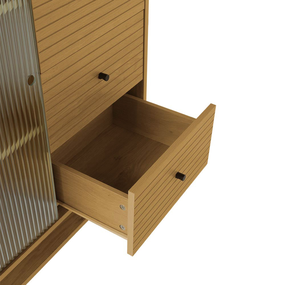 New Wood Grain 4 Drawer Chest Cabinet with Door