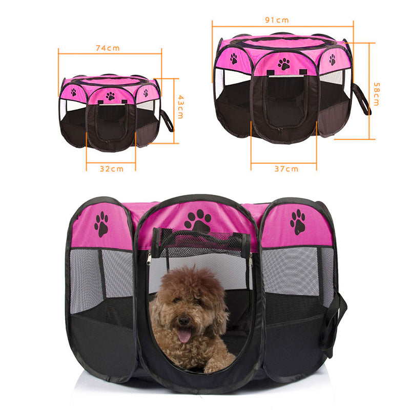 New Foldable Pet Tent Pet Play Pen Large Pink