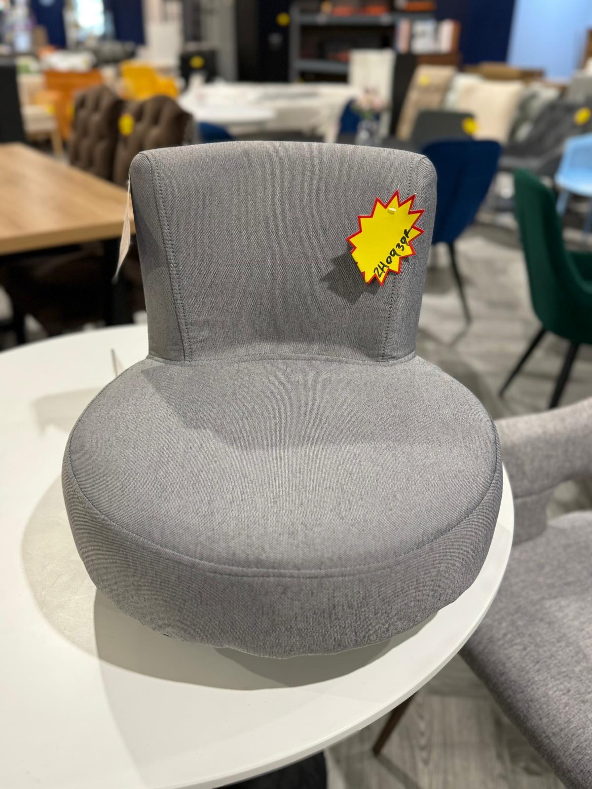 Low Seat Linen Single Chair Grey