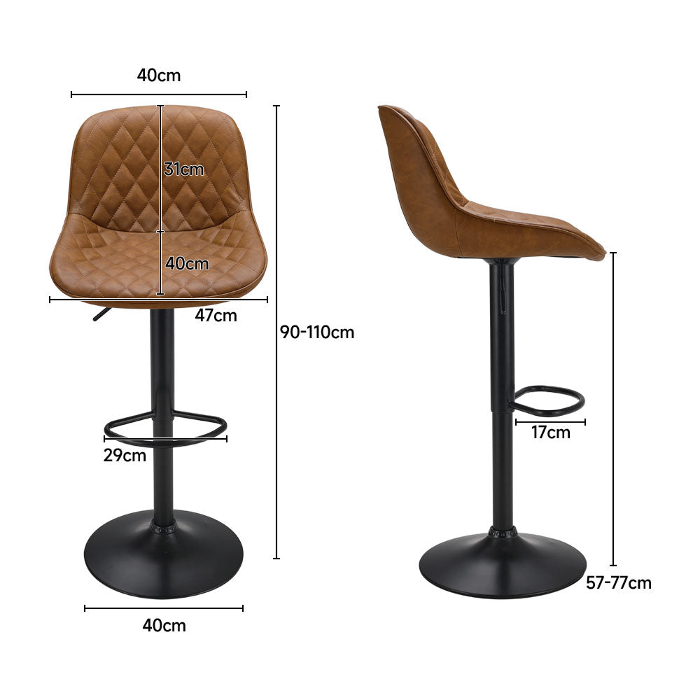 New Brown PU Leather Counter Swivel Height Bar Stool for Dining Room 1PC