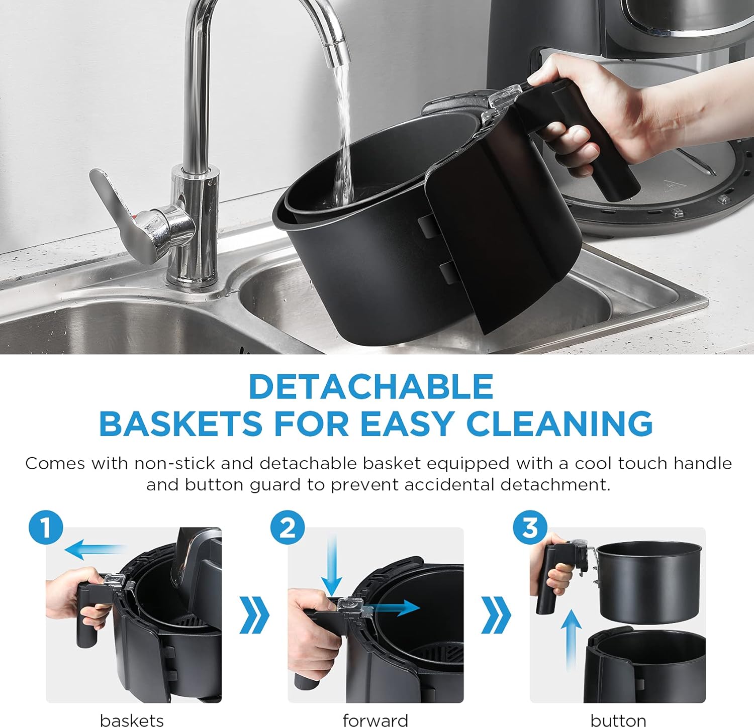 4L Touch Control Air Fryer with Display Black