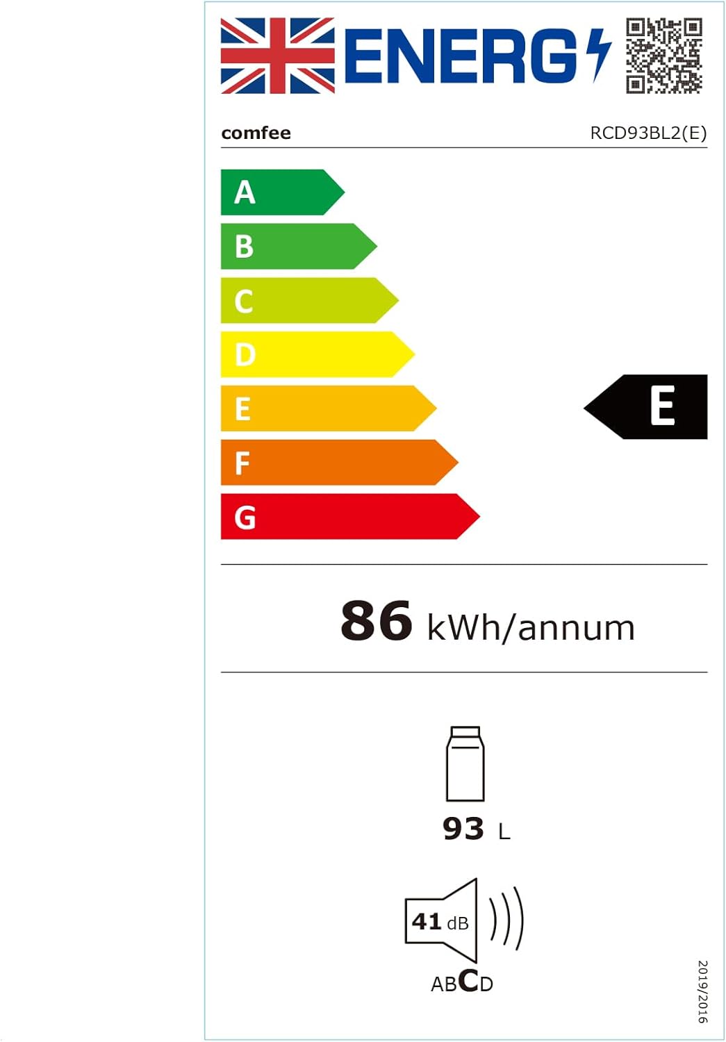 93L Freestanding Fridge