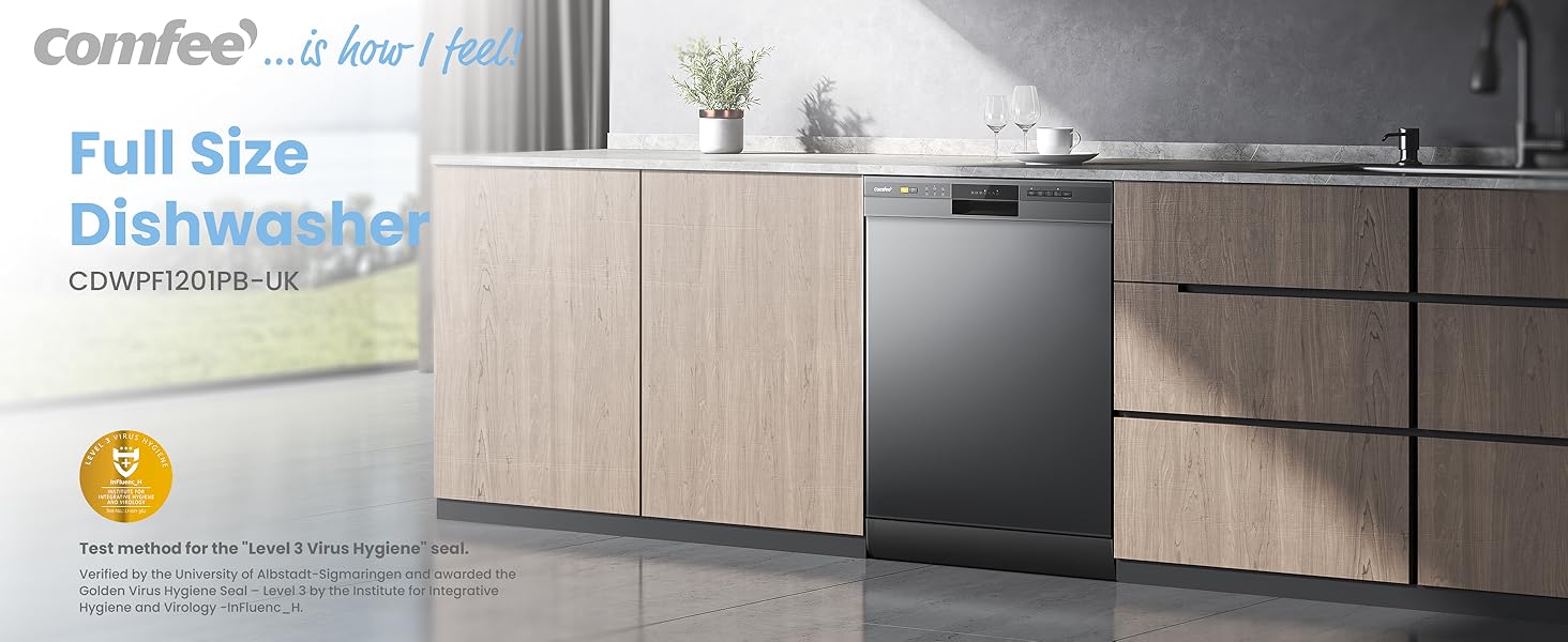 11L Black Freestanding Dishwasher