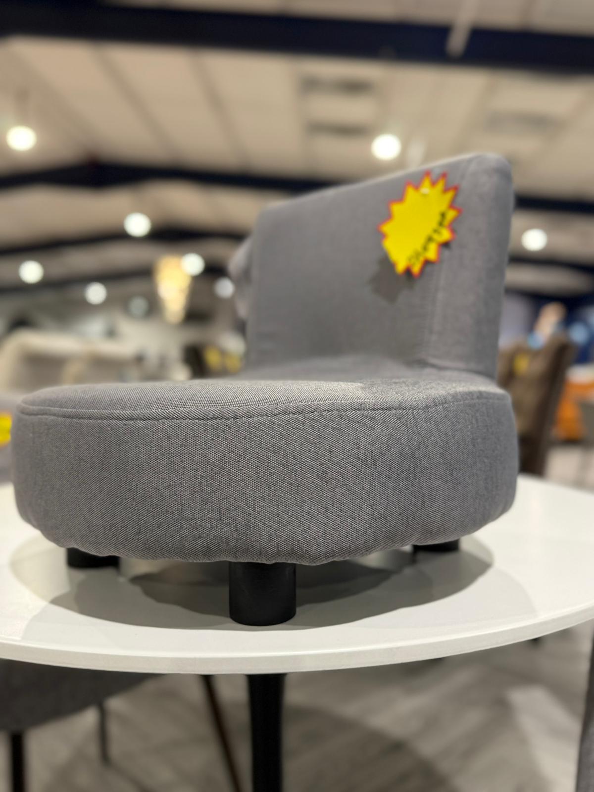 Low Seat Linen Single Chair Grey