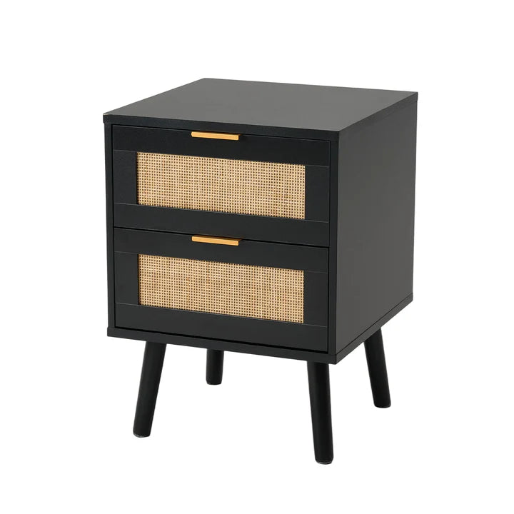 Set of 2 Dual-Drawer Bedside Tables Nightstands