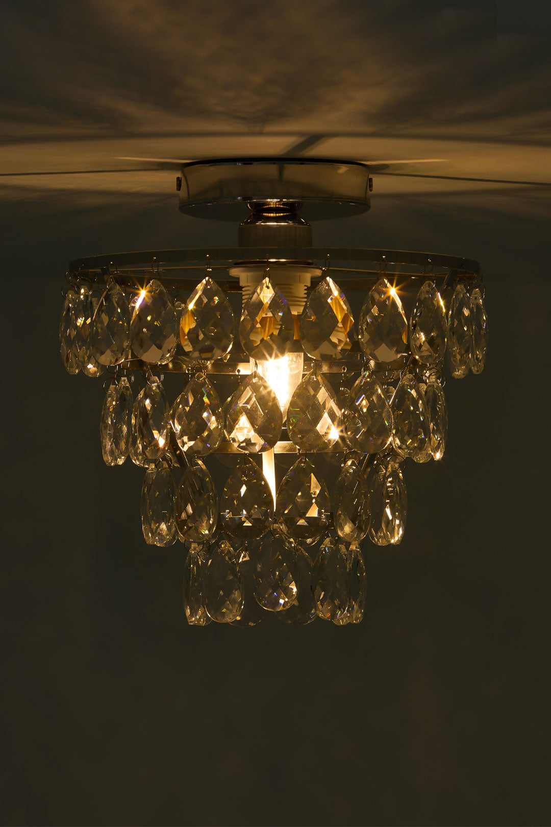 E27 Bulb Base Crystal Ceiling Light
