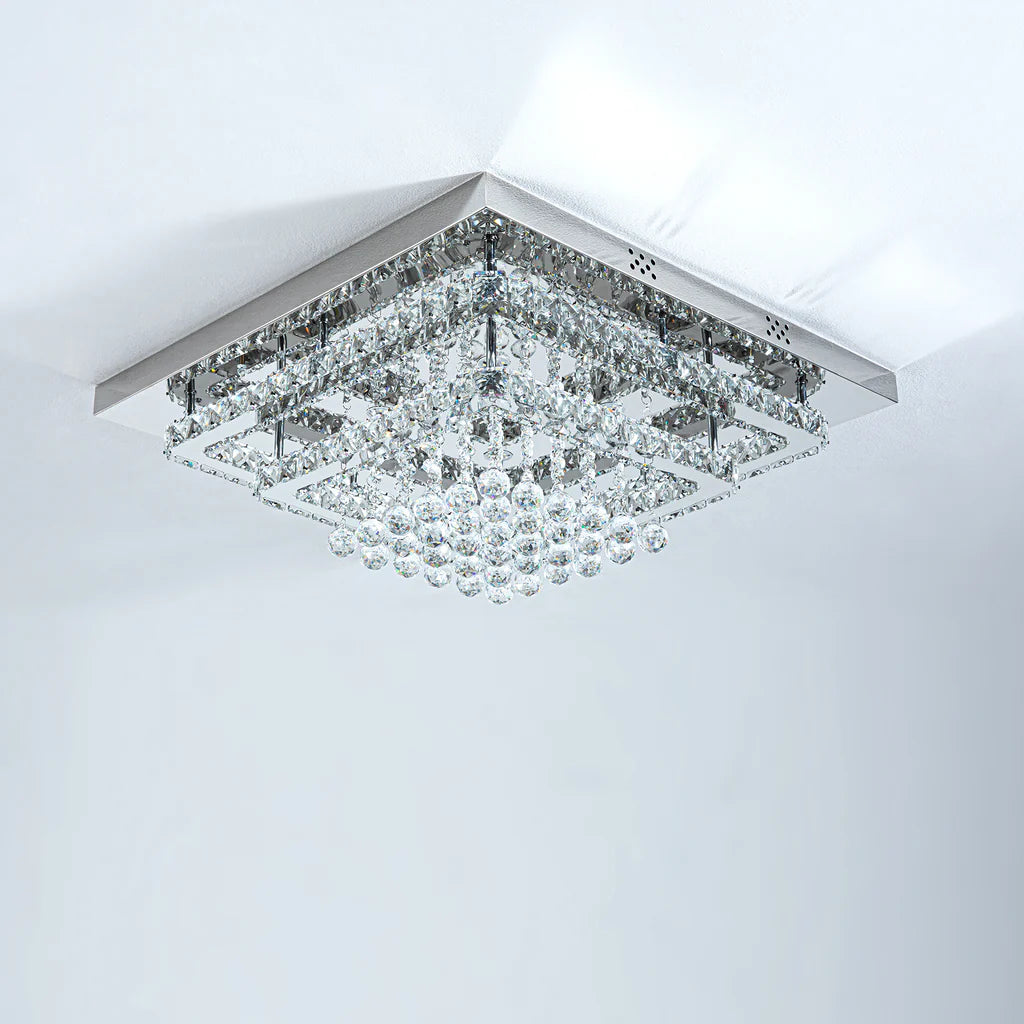 Modern Crystal LED Flush Mount Ceiling Light Fixture