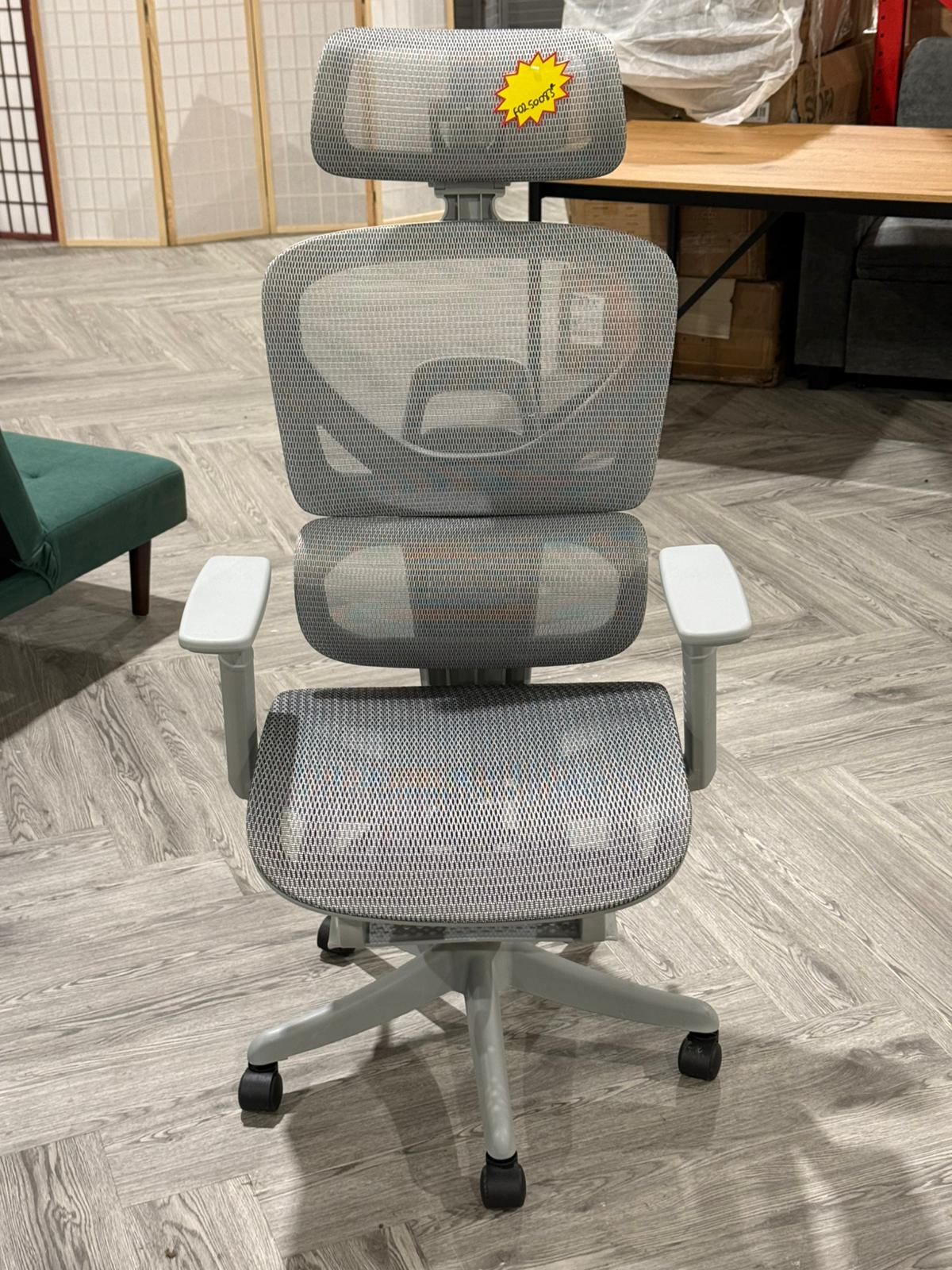 Mesh Fabric Height Adjustable Swivel Office Chair with Casters Grey