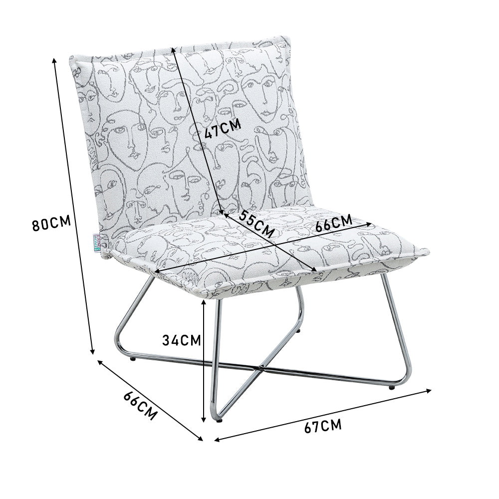 New Modern Linen Accent Chair with Metal Base