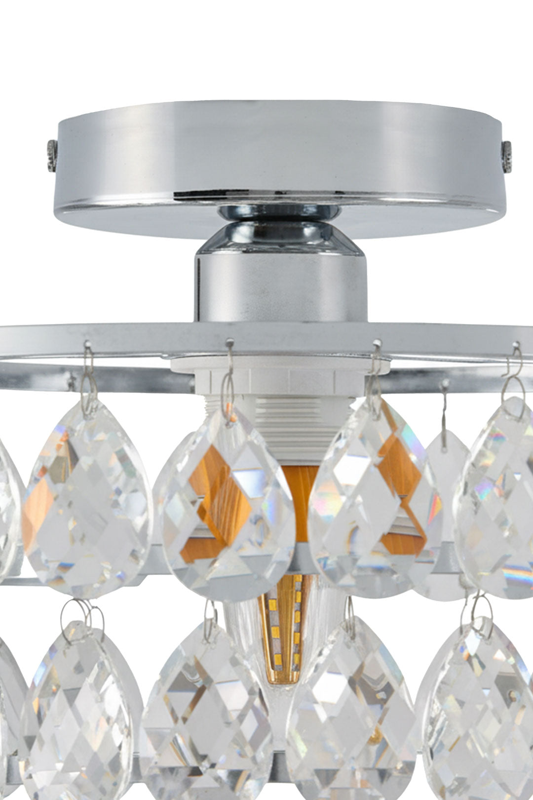 E27 Bulb Base Crystal Ceiling Light