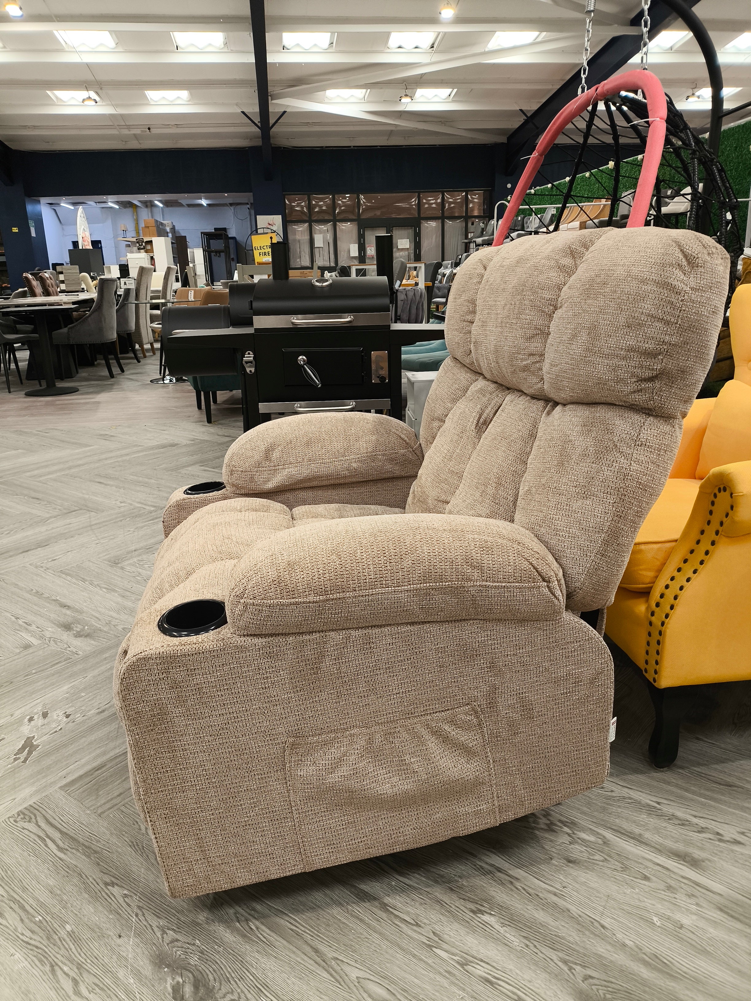 Electric Recliner Single Seat Sofa with Heating & Massage Function Brown