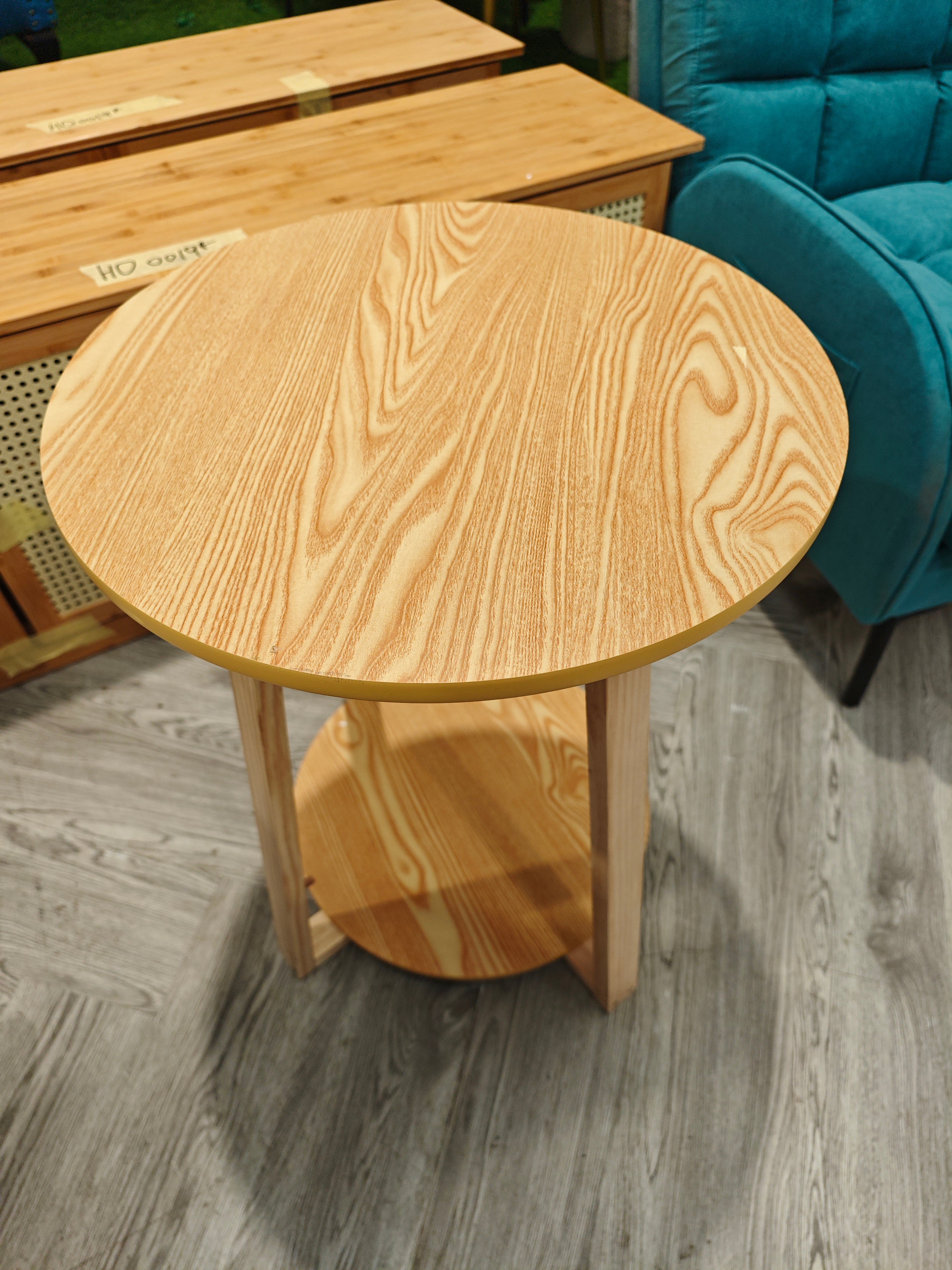 2 Tier Round Wooden Coffee Side Table