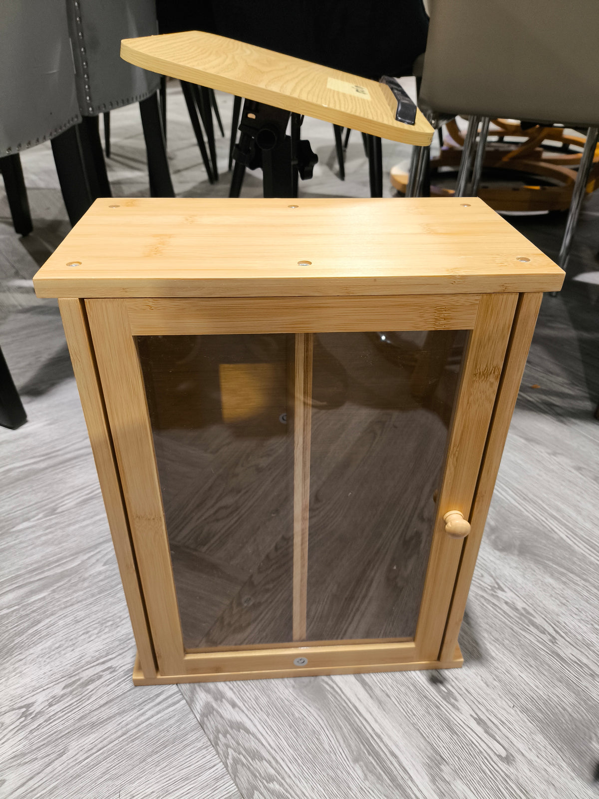 2 Tier Bamboo Bread Box for Kitchen Counter Natural Wood