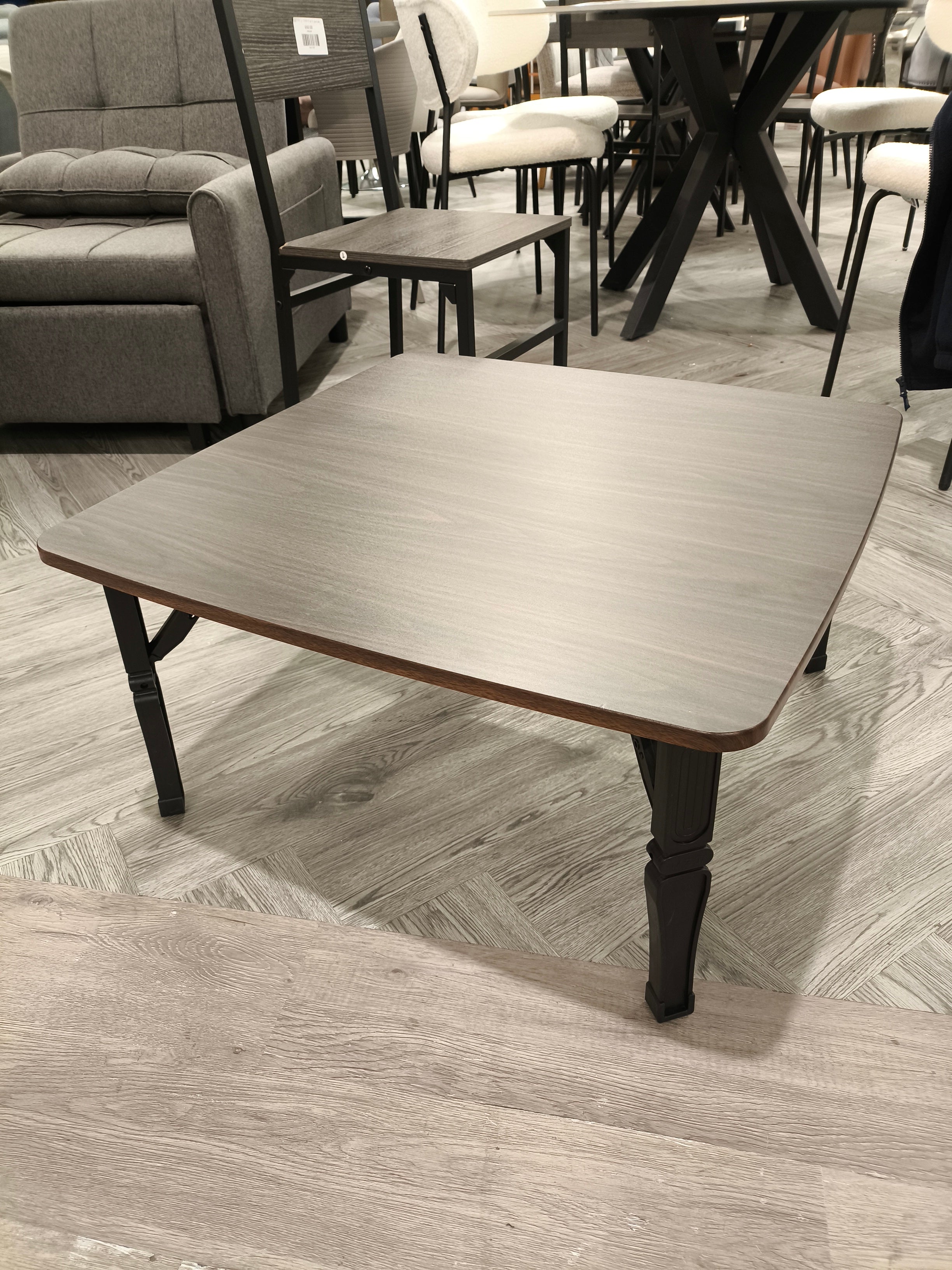 Foldable Square Wooden Folding Coffee Table Brown