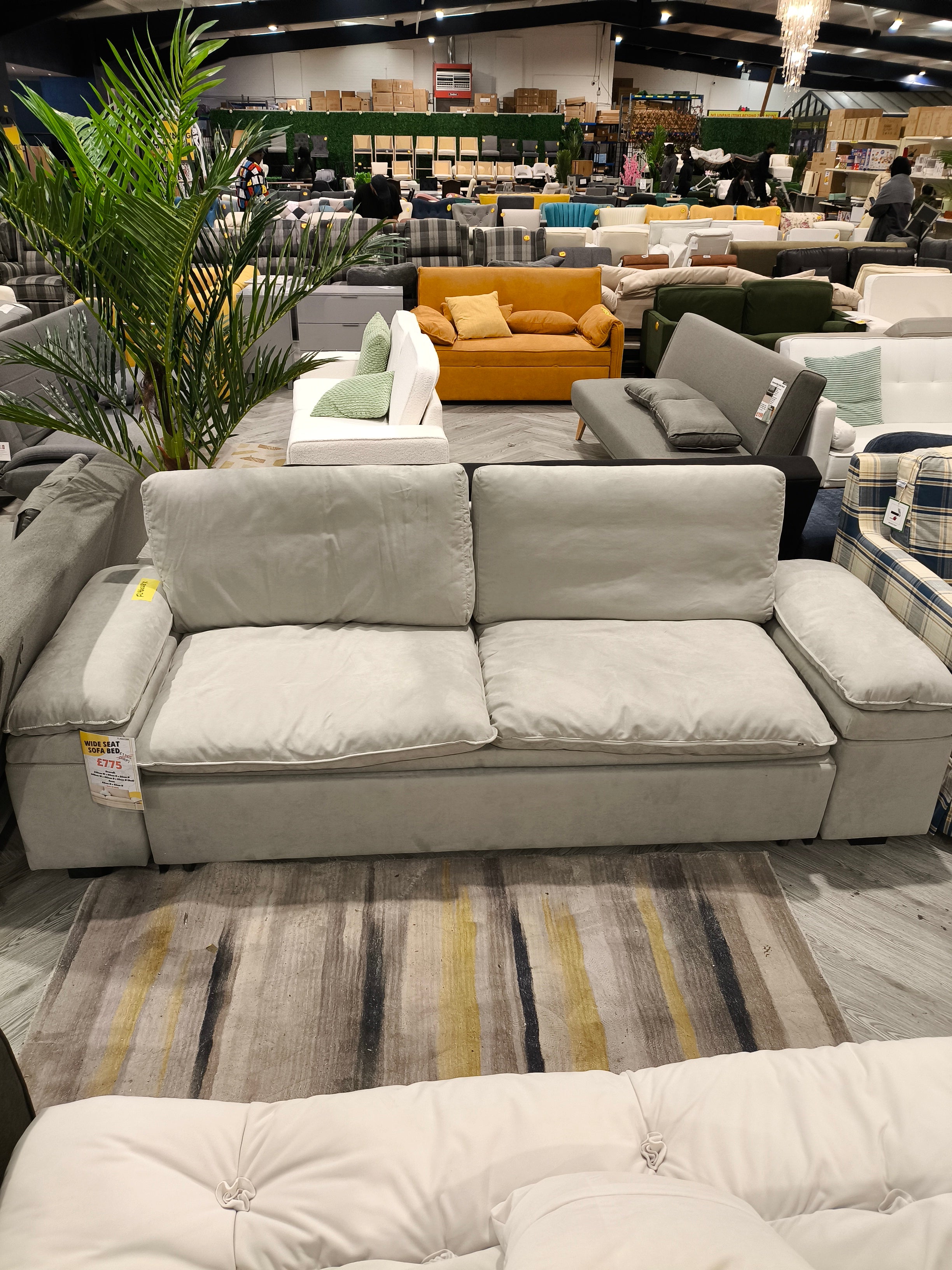Convertible Sofa Bed with USB Charging Socket Grey