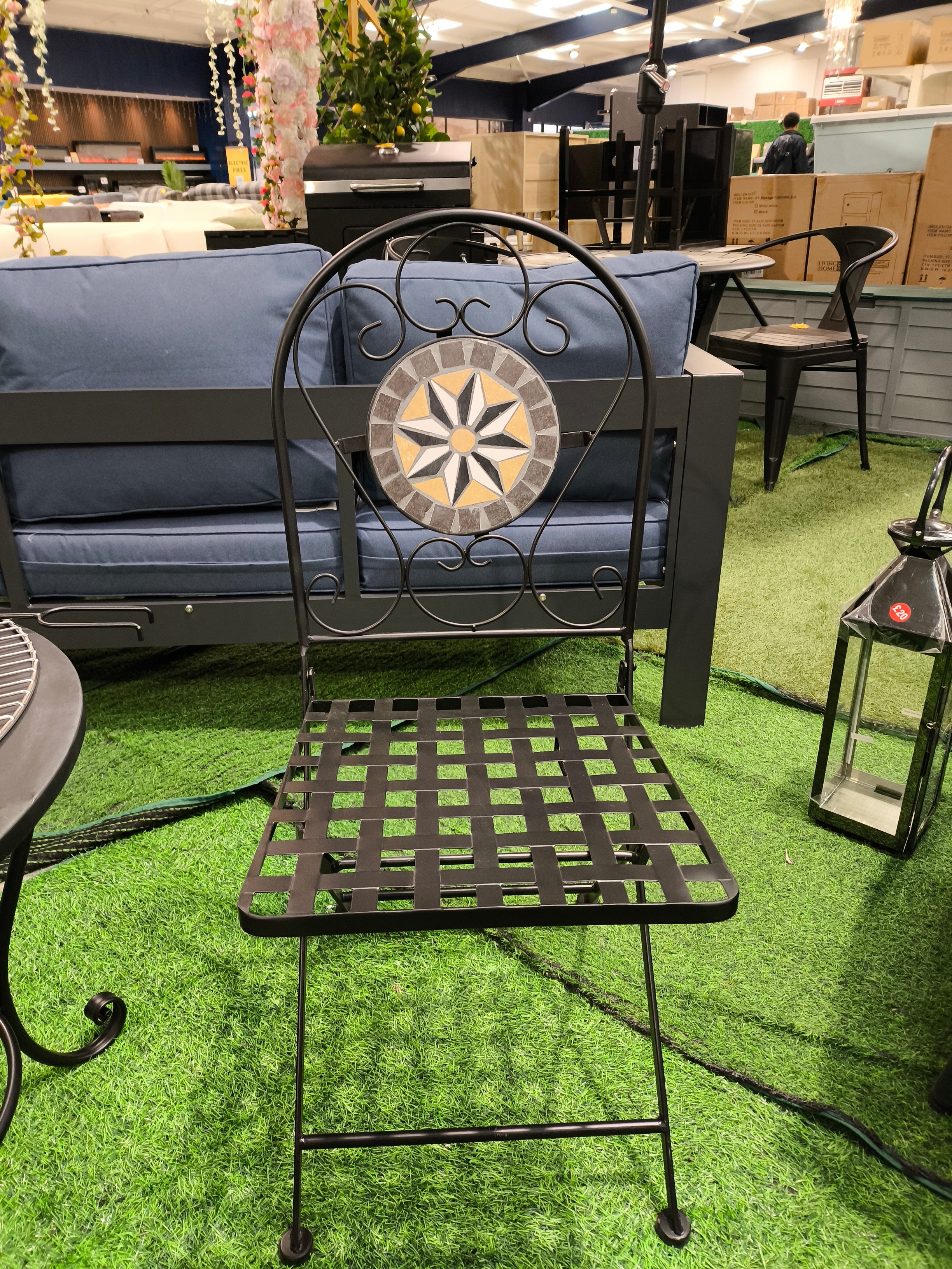 Outdoor Mosaic Bistro Chair for Garden 1PC