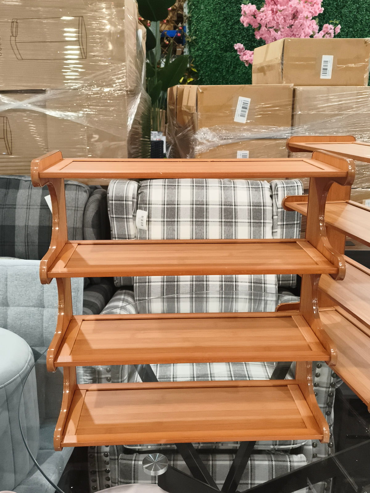 Wooden 4 Tiers Shoes Rack
